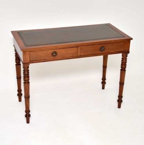 Antique Victorian Mahogany Leather Top Writing Table