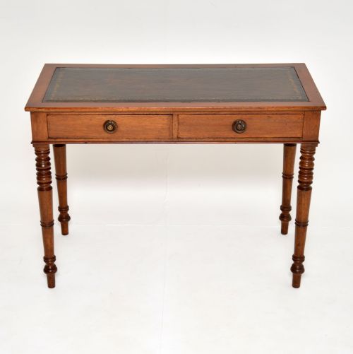 fig 1. Antique Victorian Mahogany Leather Top Writing Table