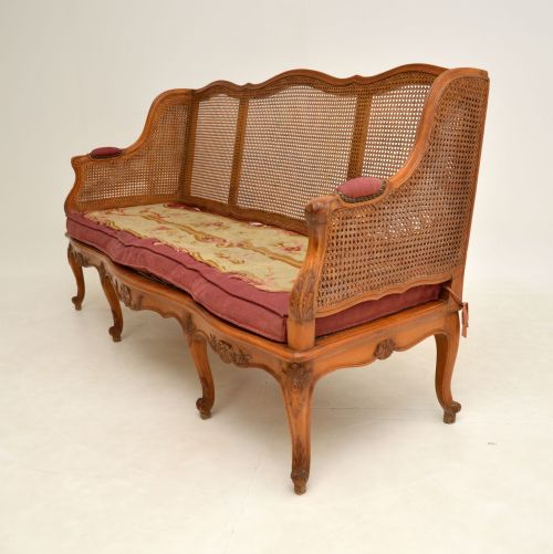 fig 2. Antique French Carved Walnut Bergere Sofa