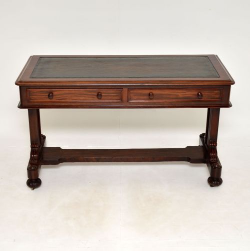 fig 1. Antique William IV Mahogany Leather Top Writing Table