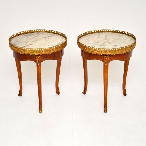 fig 1. Pair of Antique French Marble Top Side Tables