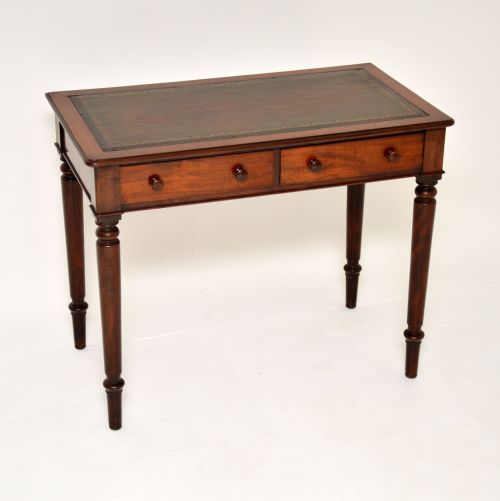 Antique Victorian Mahogany Leather Top Writing Table