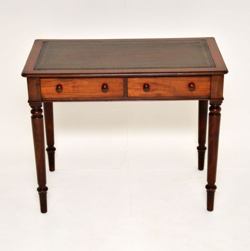fig 1. Antique Victorian Mahogany Leather Top Writing Table