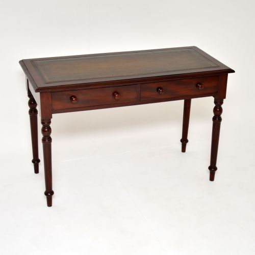 Antique Victorian Mahogany Leather Top Writing Table