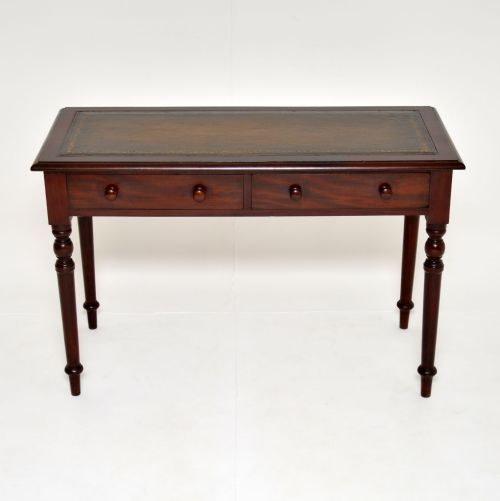 fig 1. Antique Victorian Mahogany Leather Top Writing Table