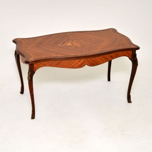 Antique French Inlaid Marquetry Coffee Table