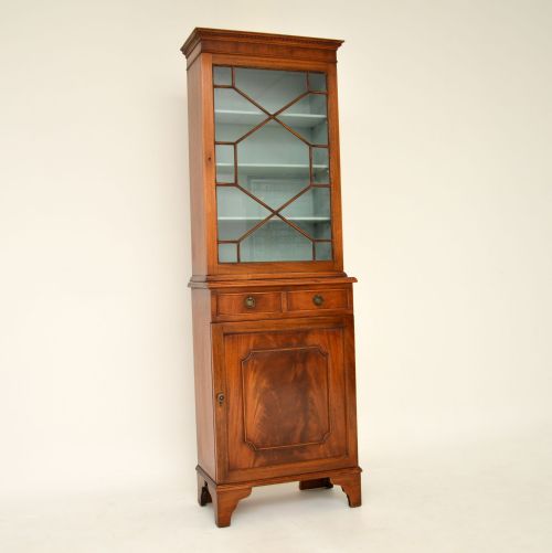 Antique Georgian Style Slim Mahogany Bookcase