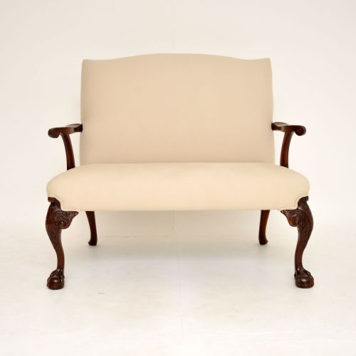 fig 1. Antique Mahogany Chippendale Style Two Seat Sofa