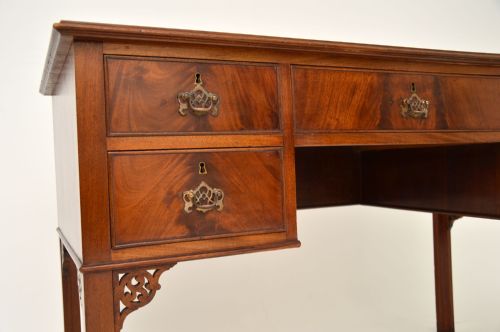 fig 1. Antique Chippendale Style Mahogany Leather Top Desk