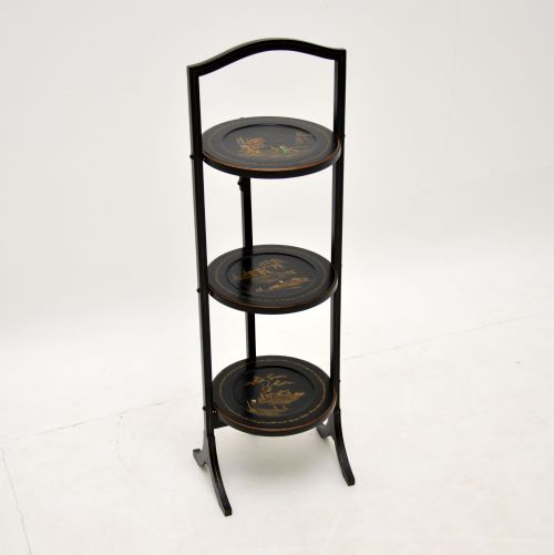 fig 1. Antique Lacquered Chinoiserie Cake Stand