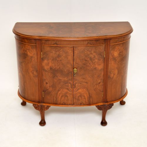 Antique Queen Anne Style Burr Walnut Cabinet