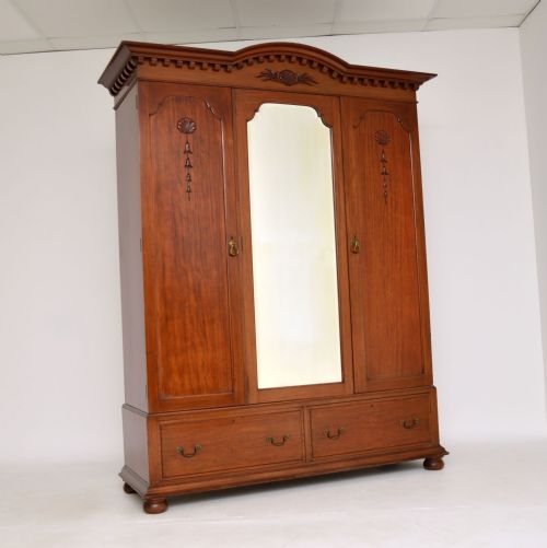 Antique Victorian Mahogany Wardrobe by James Shoolbred