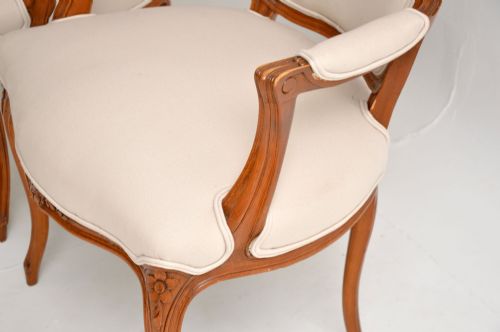 fig 1. Pair of Antique French Walnut Salon Armchairs