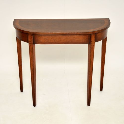 Antique Sheraton Style Inlaid Walnut Console Table