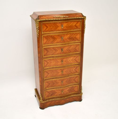 Antique French Inlaid King Wood Secretaire Bureau Chest
