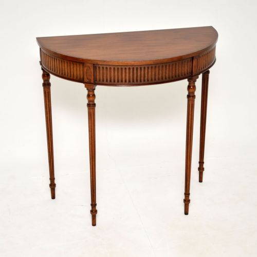 fig 1. Antique Mahogany Sheraton Style Console Side Table
