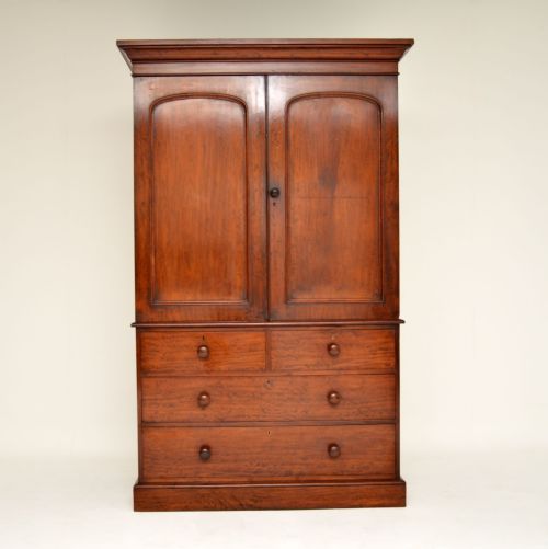 fig 1. Antique Victorian Mahogany Linen Press by Heal & Son