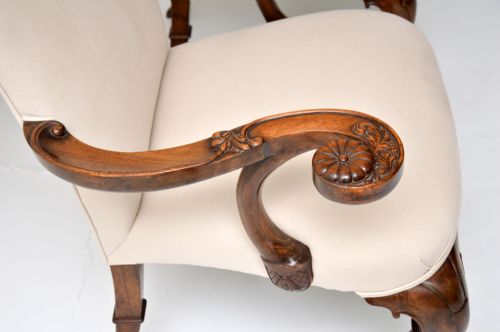 fig 2. Pair of Antique Carved Walnut Armchairs