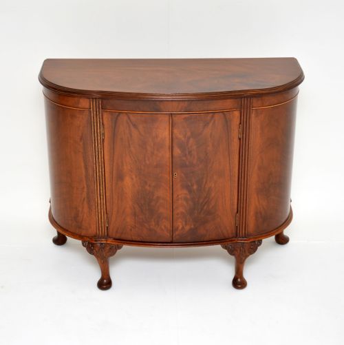 Antique Walnut Bow Front Cabinet