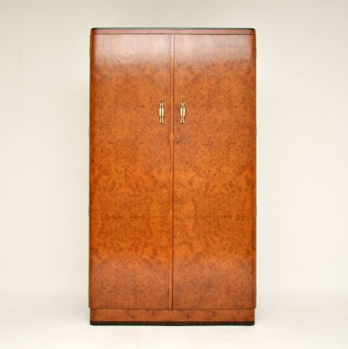 fig 1. 1920's Art Deco Burr Walnut Compactum Wardrobe