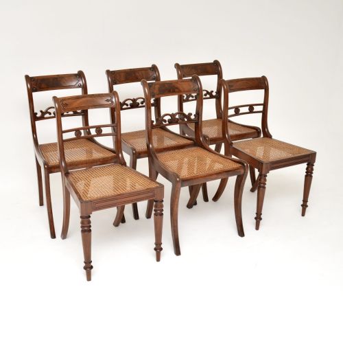 Set of 6 Antique Regency Period Mahogany Dining Chairs