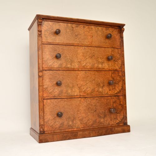 Antique Victorian Burr Walnut Chest of Drawers