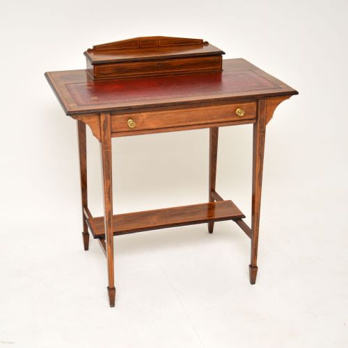Antique Edwardian Inlaid Rosewood Writing Table