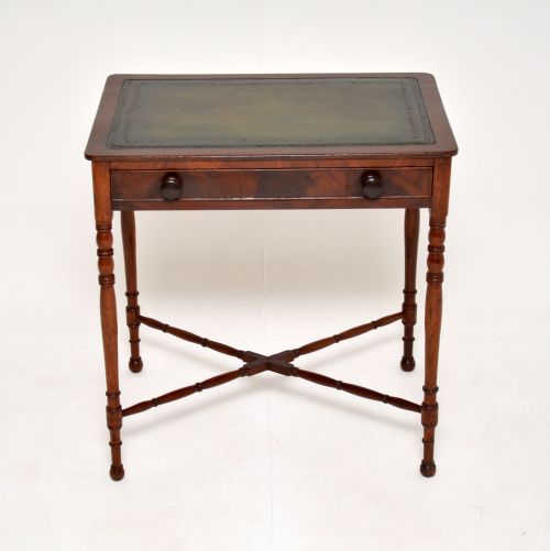 fig 1. Antique Victorian Mahogany Leather Top Writing Table