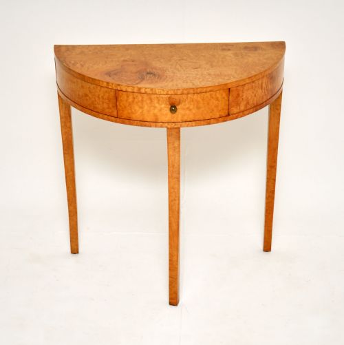 Antique Swedish Satin Birch Console Table