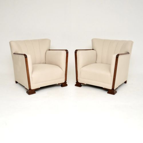 Pair of Danish Art Deco Period Armchairs