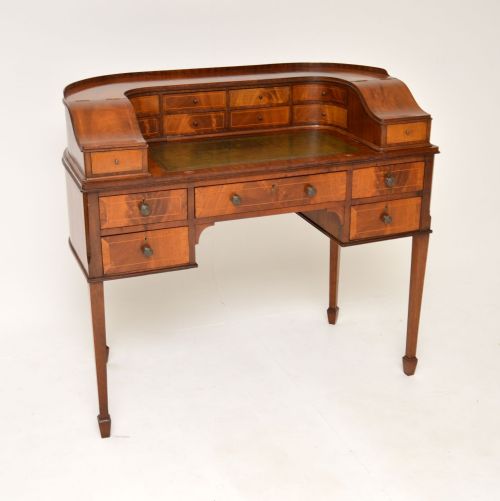 Antique Mahogany Leather Top Carlton House Desk