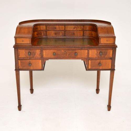 fig 1. Antique Mahogany Leather Top Carlton House Desk