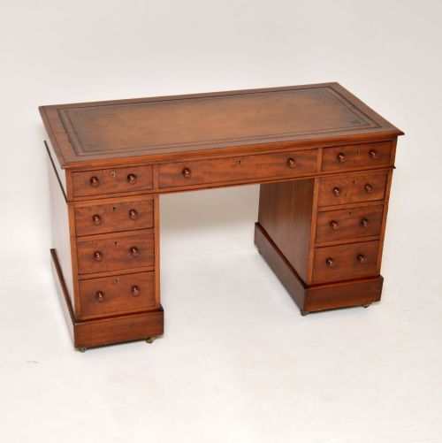 Antique Victorian Mahogany Pedestal Desk
