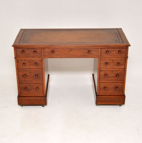 fig 1. Antique Victorian Mahogany Pedestal Desk