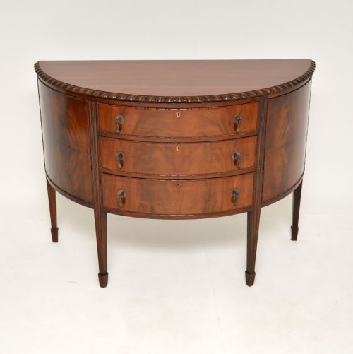 Antique Edwardian Mahogany Bow Front Cabinet