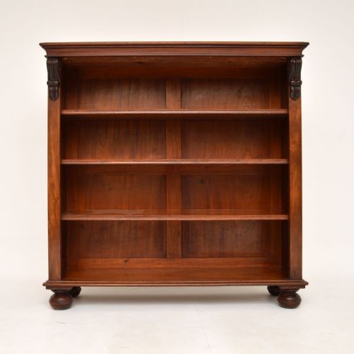 fig 1. Antique Victorian Walnut Open Bookcase
