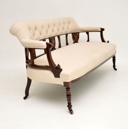 fig 2. Antique Victorian Inlaid Rosewood Settee