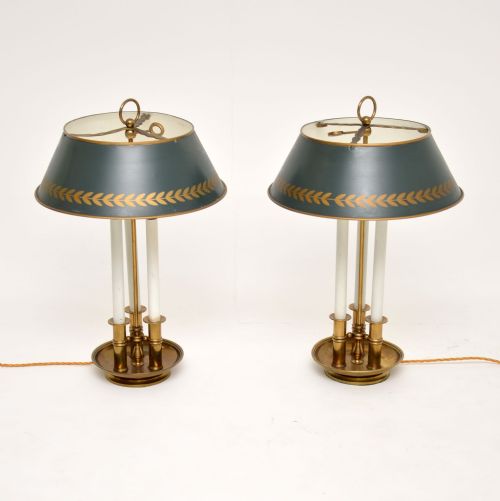 fig 1. Pair of Antique Tole & Brass Table Lamps