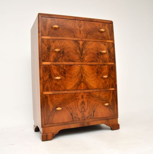1930'S Art Deco Figured Walnut Chest of Drawers
