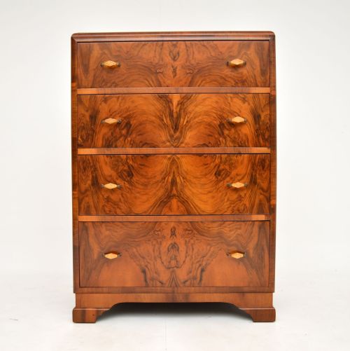 fig 1. 1930's Art Deco Figured Walnut Chest of Drawers
