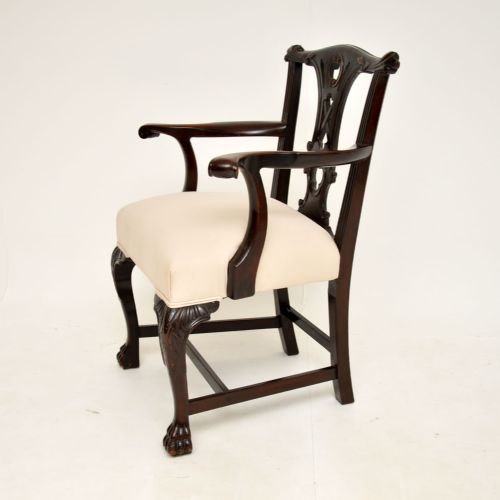 fig 1. Antique Georgian Period Chippendale Mahogany Armchair