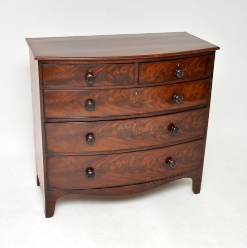 Antique Georgian Mahogany Bow Front Chest of Drawers
