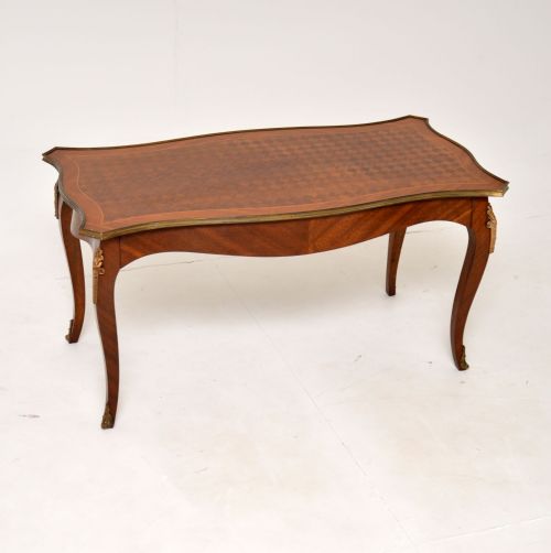 Antique French Parquetry Top Coffee Table
