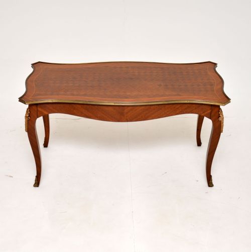 fig 1. Antique French Parquetry Top Coffee Table
