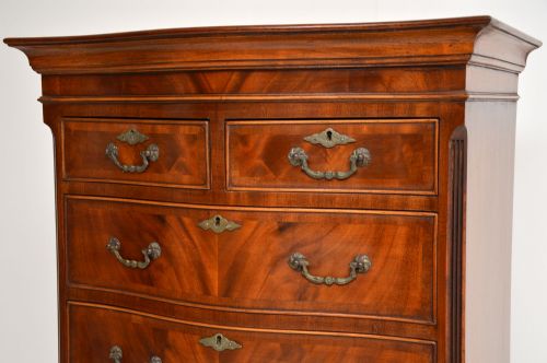 fig 1. Antique Georgian Style Mahogany Serpentine Fronted Chest on Chest