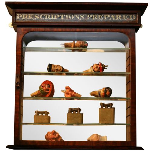 Antique Victorian Mahogany Chemist Shop Pharmacy Cabinet