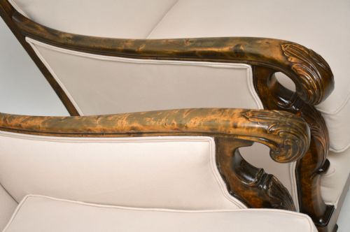 fig 1. Pair of Antique Swedish Satin Birch Armchairs