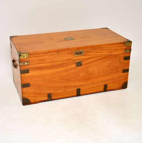 Antique Camphor Wood Military Campaign Trunk
