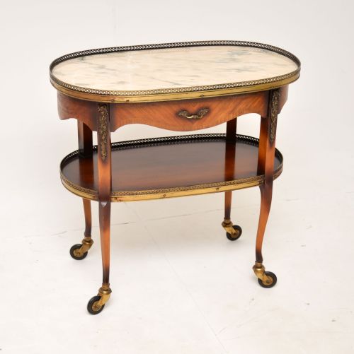 Antique French Marble Top Side Table