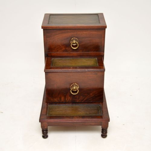fig 2. Antique Victorian Mahogany & Leather Library Steps